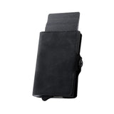RFID-Blocking Leather Wallet with Pop-Up Card Holder & Money Clip – Slim Minimalist Design