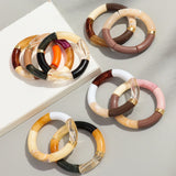 Pulsera de cuentas acrílicas bohemias para mujer: dije geométrico, moderna y liviana