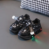 Kids’ LED Light-Up Shoes – Breathable PU Leather Sneakers for Ages 7–13 (Unisex)