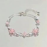 Elegant Star & Moon Zircon Charm Bracelet – Trendy Adjustable Jewelry for Women & Girls
