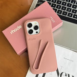 Estuche Rhode para iPhone 14 Pro y 15 Pro: funda de silicona suave con soporte para brillo de labios y lápiz labial, diseño mate y antideslizante