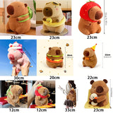 Capybara Family Plush Set - Mom & 4 Baby Stuffed Animals with Turtle Backpack