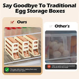Caja de almacenamiento de huevos con ruedas automáticas - Organizador de huevos para refrigerador de 4 capas con gran capacidad | Dispensador de huevos eficiente para almacenamiento en la cocina 