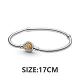 Sterling Silver Nugget Beads with Zircon for 3mm Charm Bracelets