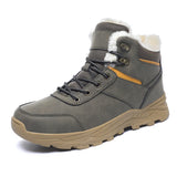 Men's Waterproof Winter Boots - Warm Ankle Snow Boots with Non-Slip Sole