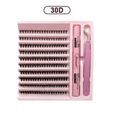 Kit de extensión de pestañas DIY: 200 piezas de grupos de pestañas con herramientas de unión y sellado