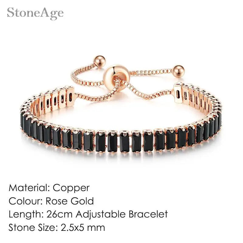 Unisex Geometric Charm Bracelet with AAA+ Cubic Zirconia