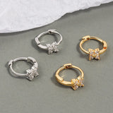 Crystal Stainless Steel Hoop Earrings – Sparkling Trendy Style for Women