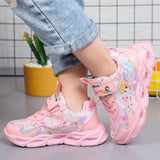 Girls' LED Light-Up Sneakers - Fashionable Pink & Purple Athletic Shoes