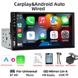 7-Inch Car Stereo with Bluetooth 5.0, Wired CarPlay & Android Auto, FM Radio, USB/SD, MP3 Player