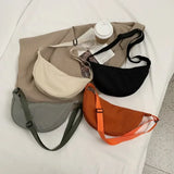 Women’s Half Moon Crossbody Belt Bag – Large Capacity Nylon Chest & Shoulder Bag