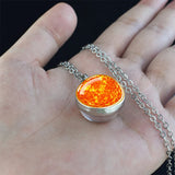 Trendy Glass Ball Pendant Necklace – Unisex Zinc Alloy Chain Design