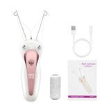Mini Electric Facial Hair Remover - Cotton Thread Epilator for Women with LED Display