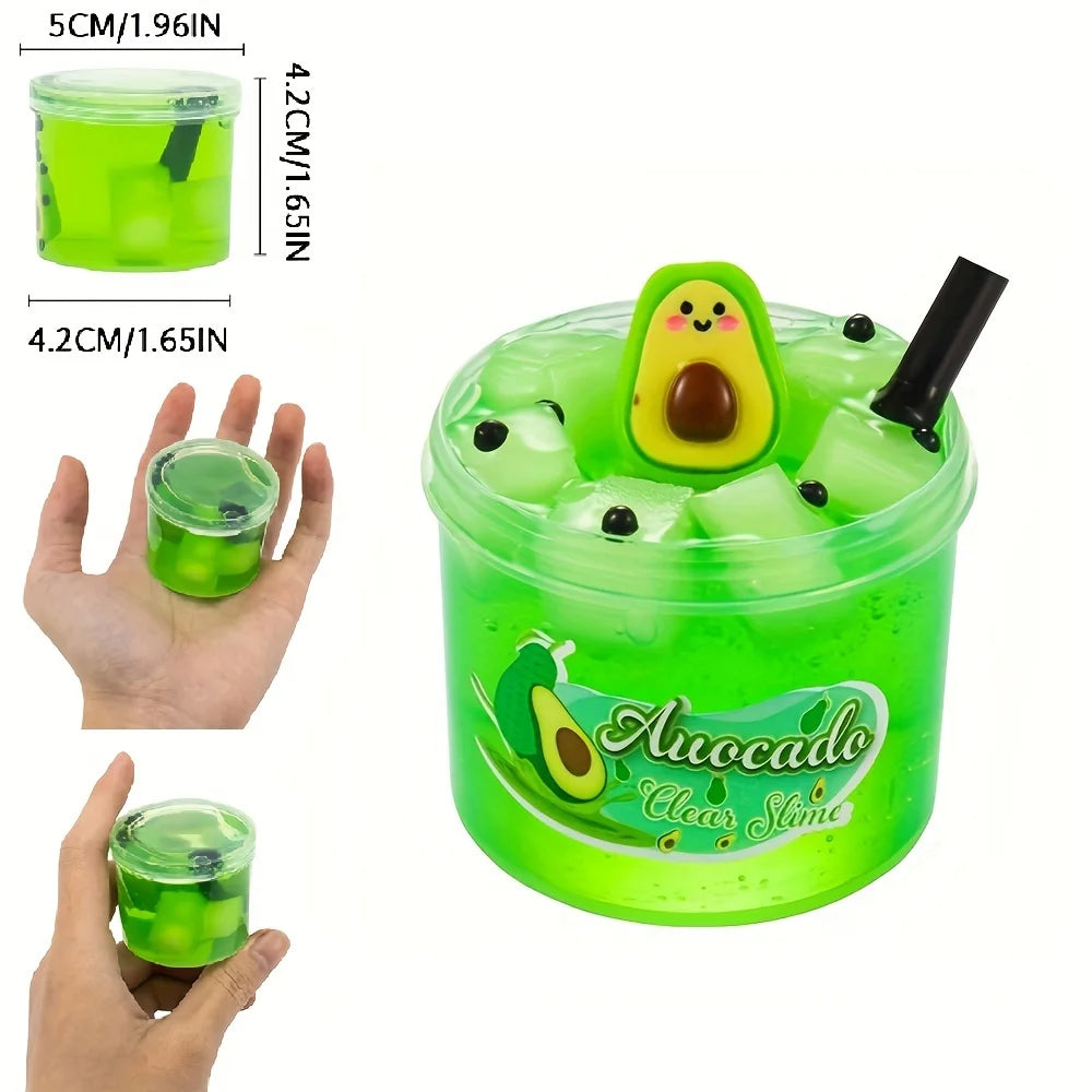 Kit de slime crujiente con forma de cubo de gelatina transparente: slime suave, elástico y no pegajoso con aroma a sandía