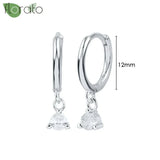 Sterling Silver Zircon Hoop Earrings for Women – Elegant Star & Heart Design