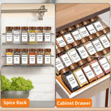 13 tarros de especias de vidrio de 4 oz: recipientes para condimentos con tapa de bambú para almacenamiento en estantes de especias