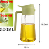Pulverizador de aceite 2 en 1 de 200/300/500 ml para cocina, pulverizador de aceite, limpiador de aceite, pulverizador de vinagre y salsa de soja, limpiador de contenedores