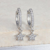 Trendy Stainless Steel Hoop Earrings with Cubic Zirconia for Women