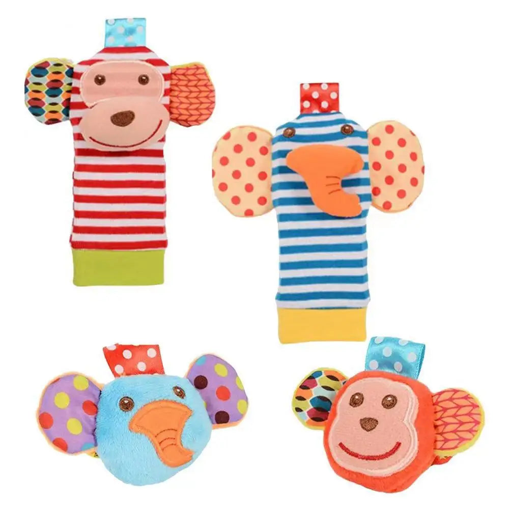 Soft Plush Baby Rattle Toy Set – Wrist & Foot Rattles for Newborns (0–24 Months)