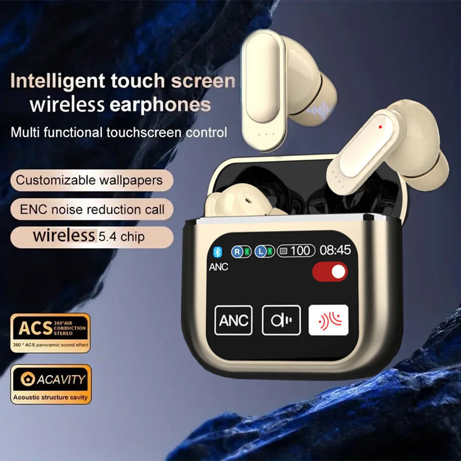 Auriculares inalámbricos TWS: auriculares con cancelación de ruido ANC, Bluetooth 5.3, control táctil y graves supergraves