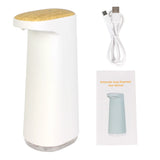 Dispensador automático de jabón en espuma sin contacto de 450 ml, recargable por USB, para baño y cocina