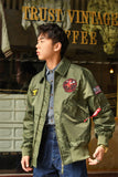 Men’s Lightweight Flight Bomber Jacket – Water-Repellent Military Style for Spring & Fall