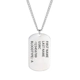 Custom Military Dog Tag Necklace – Personalized Stainless Steel Soldier Name Chain