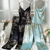 Men’s Sleeveless Floral Pajama Set – Lightweight V-Neck Loungewear with Belted Waist