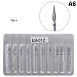 10-Piece Diamond Nail Drill Bit Set for Manicure & Pedicure – Professional Quality for Acrylic & Gel Nails
