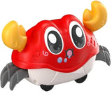 Interactive Crawling Crab Toy for Toddlers – Sensory Tummy Time Baby Toy with Double Pull-Back Movement