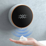 Dispensador automático de jabón en espuma para montaje en pared: pantalla LED de temperatura, sensor infrarrojo sin contacto,
