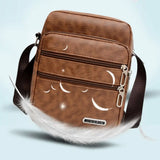 Men’s Leather Sling Shoulder Bag – Compact PU Crossbody Satchel for Daily Use