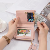 Stylish PU Leather Women’s Wallet with Zipper & Hasp Closure – Card Holder, Coin Pouch, and Photo Holder