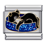 DIY Cartoon Cat Italian Charm Links for Stainless Steel Bracelets – Trendy Modular Jewelry Accessories