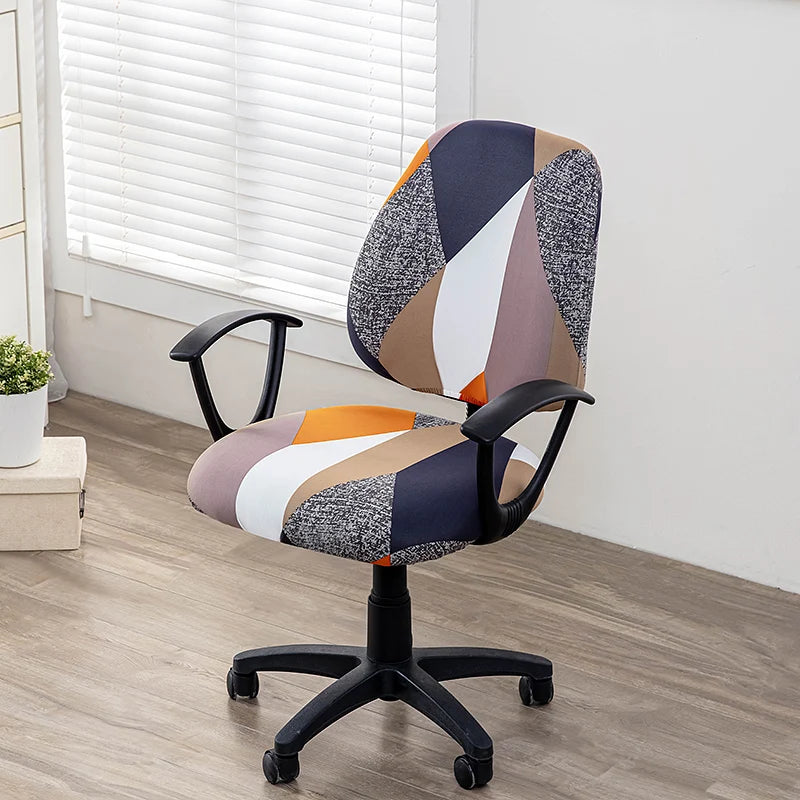 Stretch Office Chair Covers – 2-Piece Printed Seat & Backrest Protector Set