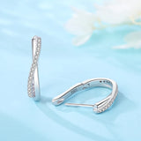 Trendy Silver Zircon Hoop Earrings for Women – Lightweight Fine Jewelry