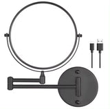 8" Rechargeable LED Makeup Mirror - Wall Mounted with 1X/10X Magnification