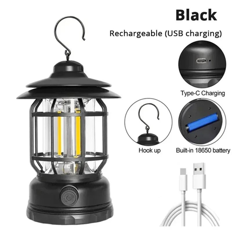 Rechargeable Retro LED Camping Lantern