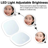 2-Sided LED Makeup Mirror with Light – 5X Magnifying & 3 Color Modes, USB Rechargeable