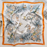 Pañuelo cuadrado de seda con estampado de caballos de lujo de 70 × 70 cm: elegante pañuelo de satén para mujer