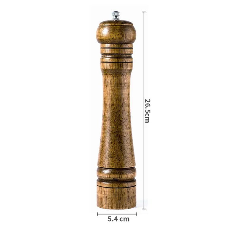 Classic Oak Wood Pepper & Spice Grinder Set – Adjustable Ceramic Grinding Mills