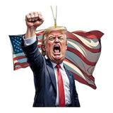 Funny Donald Trump Acrylic Hanging Ornament - Presidential Car Charm & Decor