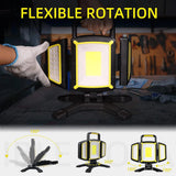 Rechargeable LED Work Light – 30W Portable Spotlight with Adjustable Side Lights