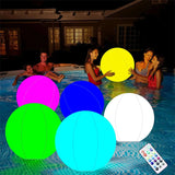 40cm LED Pool Light Ball - 16-Color Floating Beach Ball for Water Parties