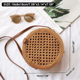 Bohemian Straw Circular Handbag for Women – Stylish, Durable & Chic