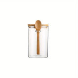 Frascos de vidrio herméticos de 18 oz con tapas y cucharas: recipientes transparentes para almacenar especias y dulces