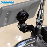Universal Motorcycle Phone Holder – Adjustable Mount for Handlebar, Stem, and Mirror with Gravity Expansion