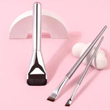 Ultra-Thin Makeup Brush Set - Traceless Foundation, Concealer & Eyeliner Brushes (3-Piece)