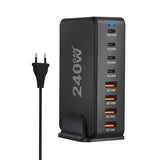 240W GaN Desktop Charger with 8-Port USB-C and Fast Charge 3.0