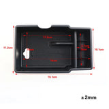 Universal Armrest Box Storage Organizer with Non-Slip Silicone Mat – Black